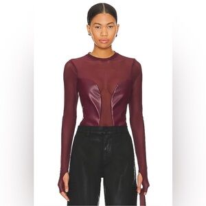 Cute burgundy mesh top